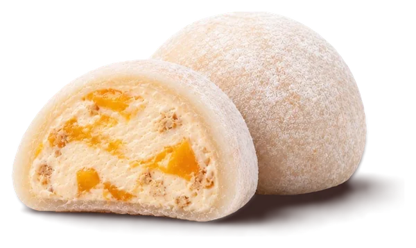 Mango mochi with sunny yellow mango cream
